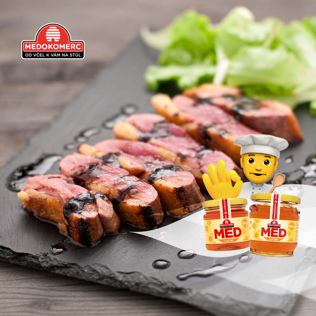 Duck breasts with a balsamic vinegar and honey glaze