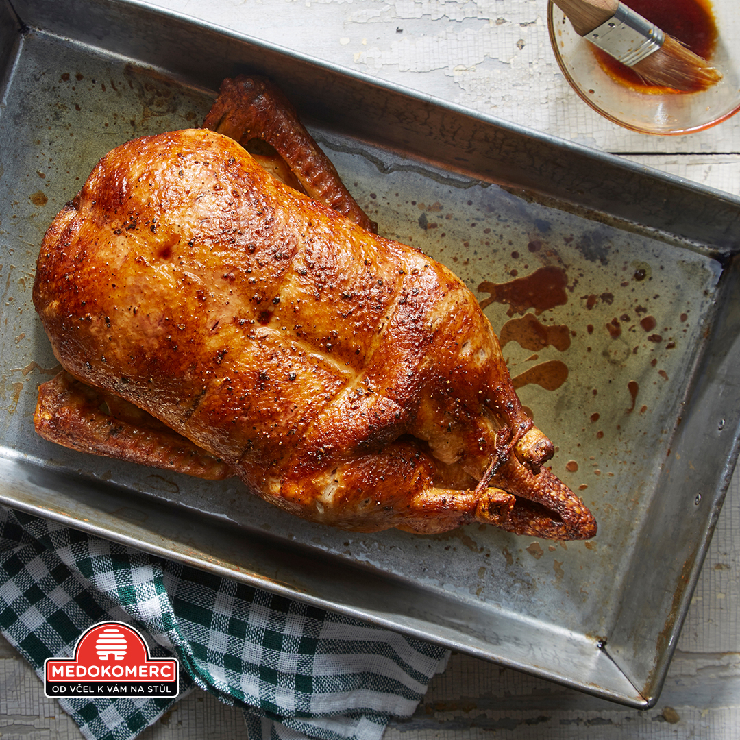 Slow-roasted duck with honey and sesame